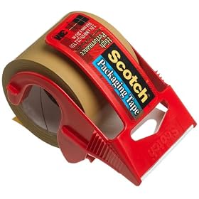 Scotch Super Strength Mailing Tape With Dispenser, 2 inch x 22 1 5 yard, Tan Color by 3M