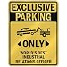 EXCLUSIVE PARKING  ONLY WORLD'S BEST INDUSTRIAL RELATIONS OFFICER  PARKING SIGN OCCUPATIONS