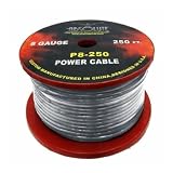 Absolute P8250SV 8 Gauge Spool Power Wire Cable, 250 Feet (Silver)