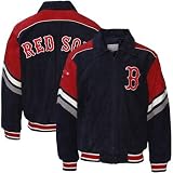 Boston Red Sox Navy Blue Pig Split Suede Jacket
