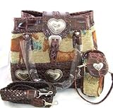 Horse Equestrian Tapestry Western Style Handbag w/ Cell Phone Case