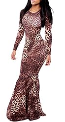 Sexy Scoop Neck Cocktail Full Length Polyester Mermaid Leopard Print Club Dress/Party Dress/Jumpsuit 