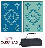 Reversible Mats 166094 Turquoise/Blue/Green Kokopelli Mat 6x9