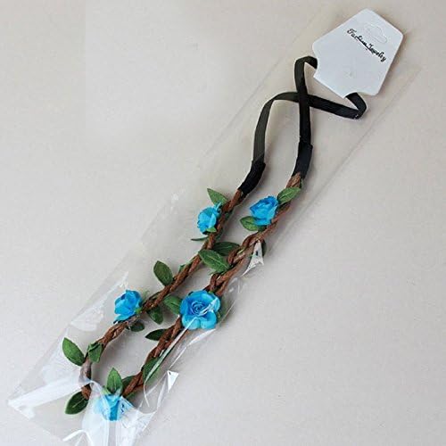 Hippie Love Flower Garland Crown Festival Wedding Hair Wreath BOHO Floral Headband Pack of 5 Pcs