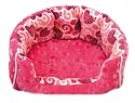Dog Bed , Cat Bed , Snuggle Dog Bed - [3 Colours] - Small 20" x 16" x 7" - Machine washable, Pink Hearts