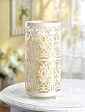 FLORAL GLASS CANDLE HOLDER WHITE WEDDING CENTERPIECE