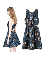 Sexy Floral Print Summer Vintage Sleeveless Party Dress 