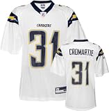 Antonio Cromartie Jersey: Reebok White Replica #31 San Diego Chargers Jersey - Large