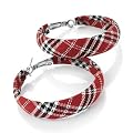 Hoop Pierced Fashion Earrings Red & Black & White