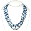 HinsonGayle "Sky" Artisan Collection 2-Strand Blue Quartz and Cultured Pearl Rope Necklace (Sterling Silver)