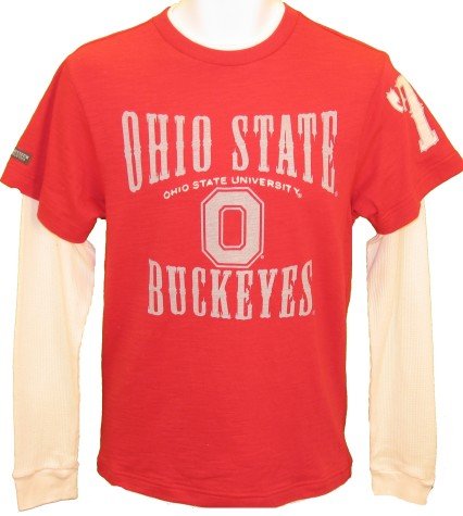 Mens Ohio State Buckeyes L/S Hitch Double Layer Tshirt - M