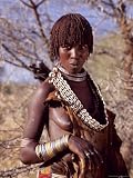 Hamer Woman in Cowrie Shell Necklace and Traditional Leather Dress, Ethiopia Photographic Poster Print by David Pluth, 24x32