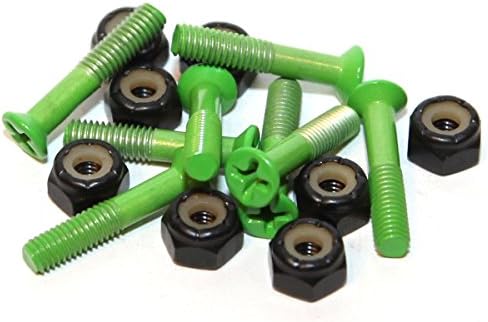 Standard Phillips Head Alien Green Skateboard Hardware Set - 1"