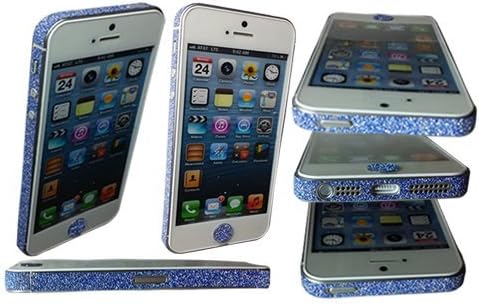 TCD for Apple iPhone 4 4S Sparkling [MIDNIGHT BLUE] Glitter Side Skin LIFETIME WARRANTY ADHESIVE STICKER Skin Set - No Sticky Residue