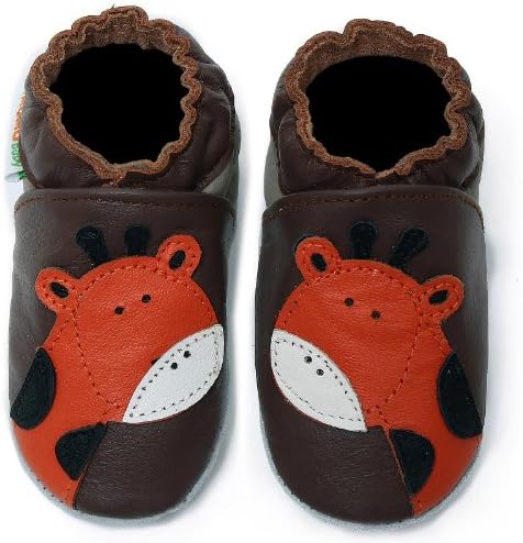 Momo Baby Infant/Toddler Giraffe Soft Sole Leather Shoes