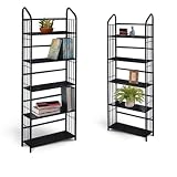 2 Black Metal Book Shelves / Cases