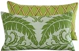 Mojito Breeze Collection - Tommy Bahama Designer Boutique 12"x20" Lumbar Throw Pillow Covers - Indoor/Outdoor Pillow - Tropical Pinapple and Bamboo Design - Lime, Ivory, Tan, Brown and Green - 1 Pillow Cover