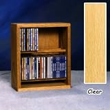Solid Oak Dowel Spacesaver CD Rack - Holds 52 CDs (Clear) (15"H x 12.25"W x 6.5"D)