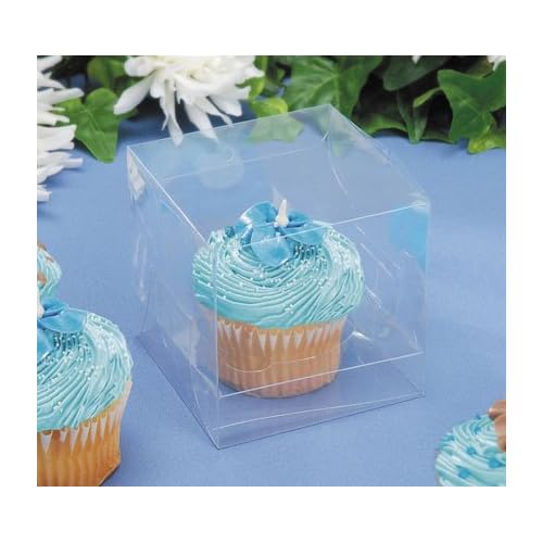 Package of 24 Clear Single Cupcake Boxes Cupcake Holder Box To Go Kitchen & Dining