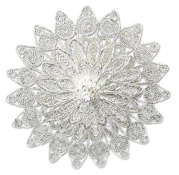 Brooch pendant, 'Dharma Chakra' 2" W 2" L
