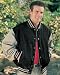 Denim and Twill Letterman Jacket with Cotton Lining