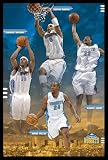 Carmelo Anthony Kenyon Martin Camby Nene Nuggets Art Framed Poster Print - 24