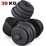 Popamazing 2x Dumbbell Free Weights Dumbells Set Gym Bench Barbell Bicep Workout Lifting 30KG(Set of 2)