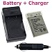 Nikon EN-EL5 / ENEL5 / CP1 Li-Ion Battery + Battery Charger with Car Adapter for Nikon CoolPix 3700 / 4200 / 5200 / 5900 / 7900 / P100 / P3 / P4 / P5000 / P5100 / P6000 / P80 / P90 / S10 Camera