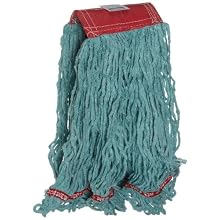 Rubbermaid Commercial FGA15306 Web Foot Wet Mop, Large, 5" Red Headband, Green