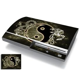 Bundle Monster Vinyl Skins For Sony Playstation PS3 Game Console - Cover Faceplate Protector Sticker Art Decal Accessory - Ying Yang Dragon Tiger