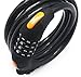 MEETLOCKS® Combination Coiled Cable Lock, Dia.12mmx5 Feet(L) Cable With A Free Charge Easy-fix Bracket, Fits For The Stem Of Dia.26-40mm