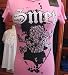 SMET SPARK SKULL WOMEN'S RHINESTONE TEE IN PINK STYLE S212W BY CHRISTIAN AUDIGIER
