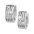 14K White Gold Diamond Hoop/Huggy Earrings - 0.20 Ct.