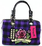 Betsey Johnson Betseyville Inked Up Barrel Handbag Purple