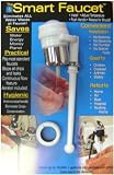 Smart Faucet- One Touch Water Saving Control Valve with Aerator and Adapter to Fit ALL Bathroom Faucets. Literally Saves 80+% of the Water Used in the bathroom sink! White/Chrome