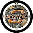 Oklahoma State Cowboys Suntime 12" Camo Glass Crystal Wall Clock - NCAA College Athletics