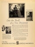 1927 Ad Singer Electric Sewing Machine Co. Appliances - Original Print Ad for Sale