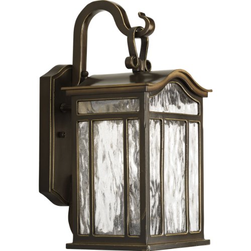 Progress Lighting P5716-108 2-Light Medium Outdoor Wall Lantern with Unique Arched Roof and Top Ribbon Scrolled Loops with Arching Arms, Oil Rubbed Bronze On Sale