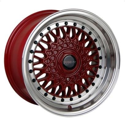 Traklite Crosstread 15x8 +15 4x100 &amp; 4x114.3 Red