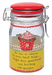 Curly Girl Design Studio Curly Girl 9-Ounce Glass and Ceramic Doodad Jar, Small Things