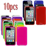 GTMax 10pc Silicone Skin Soft Cover Case for Apple iPod touch 8GB 32GB 64GB (4th Generation) 4 4G GTMax 10pc Silicone Skin Soft Cover Case for Apple iPod touch 8GB 32GB 64GB (4th Generation) 4 4G