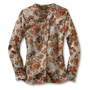 Buy Box-Pleated Cotton Sateen Shirt by Eddie Bauer