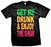 Get Me Drunk And Enjoy The Show Men's T-shirt, Neon Big Statement Mens Shirts