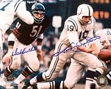 Johnny Unitas & Dick Butkus Color - Action - Autographed 8x10 Photograph