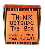 Think Outside The Box Ceramic Pen and Pencil Holder