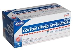 Dukal Cotton Tipped Applicators, 6", Sterile, 100-Count Boxes (Pack of 2)