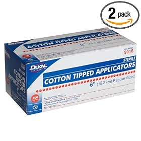 Dukal Cotton Tipped Applicators, 6, Sterile, 100-Count Boxes (Pack of 2) by First Aid Only