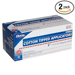 Dukal Cotton Tipped Applicators, 6, Sterile, 100-Count Boxes (Pack of 2) by First Aid Only