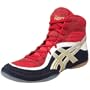 ASICS Men's Split Second 7 Wrestling Shoe,Navy/Gold/Red,6.5 D US