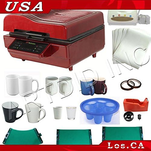 FREE SHIPPING 3D Sublimation Heat Press Machine Mug Latte Mug CISS Transfer KIT